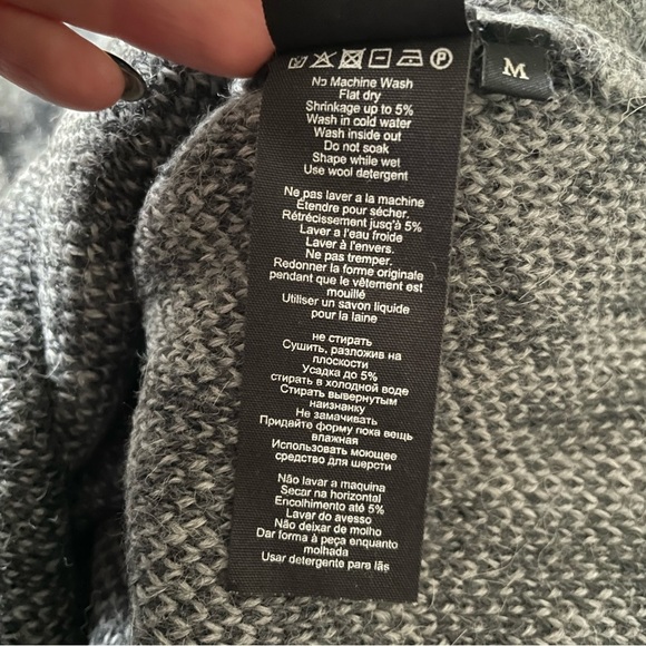 By Malene Birger Soft Jacquard Fensia Dark Grey Melange Alpaca Wool Pullover M - Picture 8 of 9
